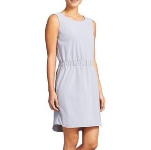 Abito ATHLETA Astra Medium Stripe Grigio Elastico Vita Viaggio Athleisure Tennis M - Foto 1 di 7