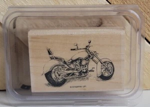 Stampin' Up MOTO MOTO MOTO VEICOLO BIKER 1PZ Timbro Blocco Legno Gomma - Foto 1 di 4