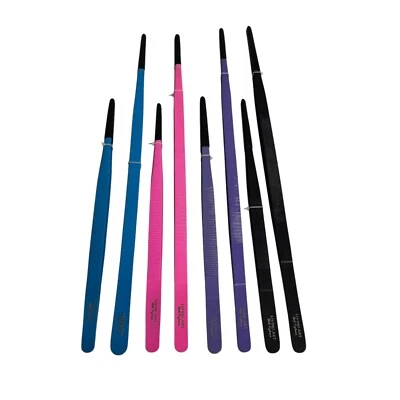 LIVING ART BALL PYTHONS Reptile Feeding Tweezers/Tongs -PVC-Tipped, 14" & 20", 4 Colours Available