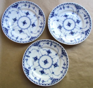 ROYAL COPENHAGEN BLUE FLUTED HALF LACE THREE 5½" SIDE PLATES 653 A/F (11960) - Picture 1 of 11