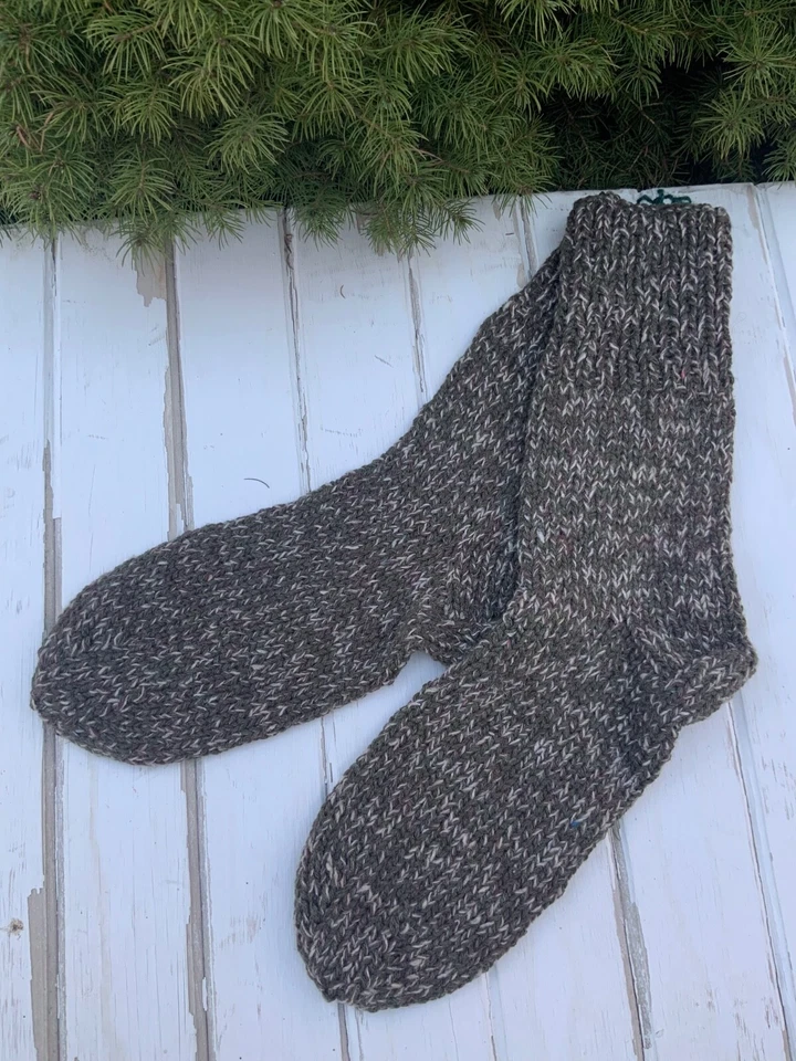 Hombres Lana de Oveja Natural Hecho a Mano Calcetines Tejidos Cálidos Térmicos Senderismo Grueso 12 EE. UU. 45 UE Foto 1 de 1