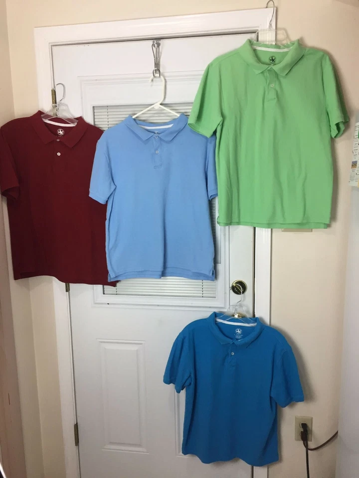 Lot of 4 J. Khaki Boy's Youth Red, Blue's & Green Polo Shirts Size XL RN 31104 - Image 1 of 4
