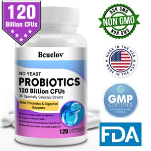 Probiotiques 120 milliards de Capsules CFU – Favorisent le Mouvement Intestinal - Imagen 1 de 12