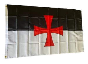 Knights Templar Flag Large Cross Christian Crusaders Battle Flag 150 X 90cm - Picture 1 of 5