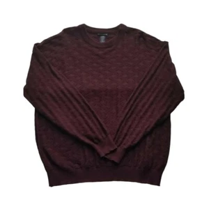 Knightsbridge Mens Knit Crewneck Sweater Size Large Textured Burgundy. - Picture 1 of 8