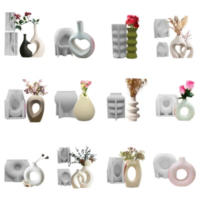 硅胶蜡烛模具 3D 可重复使用大号爱情几何花瓶混凝土石膏 DIY — 第 1/4 张图片