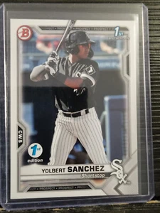 2021 Bowman 1ST EDITION DRAFT 1ST ROOKIE #BFE-40 YOLBERT SANCHEZ WHITESOX - Picture 1 of 2