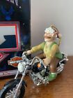 1999 Cavanagh Harley Davidson Butch Elf Riding Motorcycle Christmas Ornament
