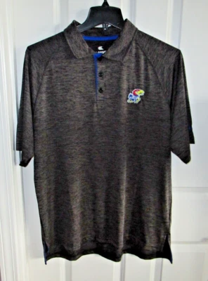 Kansas Jayhawks Short Sleeve Polo Shirt Mens L Black/Brown Golf Colosseum - Image 1 of 4