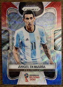 2018 Panini Prizm World Cup Angel Di Maria Red Blue Wave Prizm SP #2 Argentina