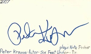 Peter Krause Actor Great Defender 6 Feet Under TV Autographed Signed Index Card