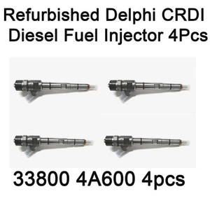 Refurbished 33800 4A600 Diesel Fuel Injector 4Pcs for Hyundai H-1 Porter2 - Picture 1 of 6