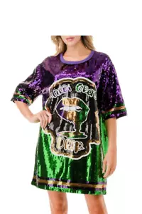 Abito da festa donna multicolore Martedì Grasso con paillettes a goccia - Foto 1 di 6
