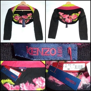 KENZO JEANS WOOL/MOHAIR CROPPED CARDIGAN/CAPLET - MEDIUM - NEW WITH TAGS - Picture 1 of 16