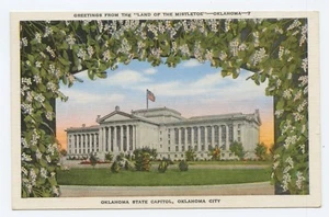 Postal de lino de Oklahoma State Capital Oklahoma - Imagen 1 de 1