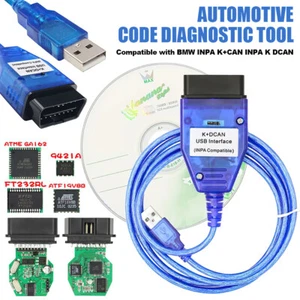 For BMW Inpa K+Dcan OBD2 Cable FTDI FT232RL Chip With Switch UK - Picture 1 of 15