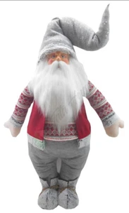 Weihnachtsmann Stoff Türstopper Weihnachtsdeko 2 Höhen Dis.2 grau - Bild 1 von 1