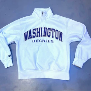 University of Washington Jansport 1/4 Zip Fleece Pullover Sweatshirt sz S White - Picture 1 of 5