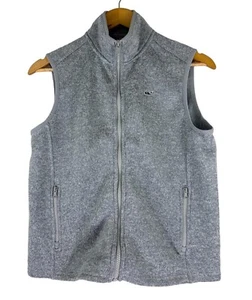 Vineyard Vines Fleece Vest Unisex Kids Sz L (16) Gray Whale Beach Full Zip - Picture 1 of 6
