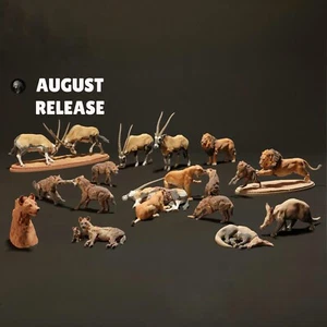 Afrique Animal Figurines 1:24 Miniatures non Peinte 1/24 Savannah Diorama Modèle - Bild 1 von 28