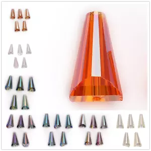 10Pcs 9x18mm Crafts Glass Spacer Bead Crystal Loose Beads Tapered Teardrop - Picture 1 of 14