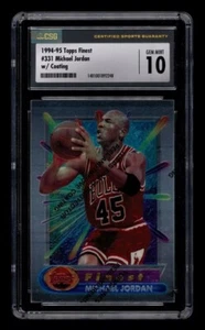 1994-95 Topps Finest w/Coating: #331 Michael Jordan CSG 10 GEM MINT RARE - Picture 1 of 2