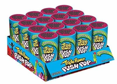 Push Pop Triple Power Candy Three-in-One Assorted Lollipops in Bulk 16-Pack - Image 1 of 4