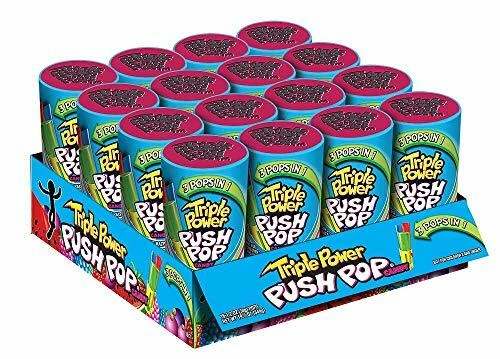 Push Pop Triple Power Candy Three-in-One Assorted Lollipops in Bulk 16-Pack - Image 1 of 4