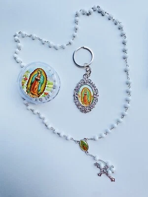 24 RECUERDOS PARA BAUTIZO/FAVOR BAUTISMO 12 LLAVERO 12 ROSARIOS niño/niña Foto 1 de 4