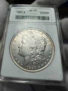 1889 Morgan Silver Dollar ANACS AU55 Soapbox - Picture 1 of 12