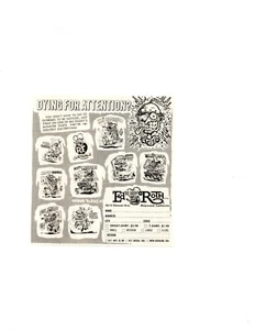 1965 ROTH STUDIOS (BIG DADDY ED ROTH) ~ STAMPA PIÙ PICCOLA ORIGINALE ANNUNCIO - Foto 1 di 2