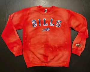 Bleach Tye Dye Red Bills Crewneck Sweatshirt - Picture 1 of 5