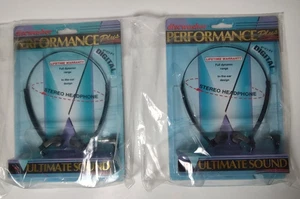 2 New Vintage 1996 DiscWasher Performance Plus Stereo Headphones Ultimate Sound - Picture 1 of 6