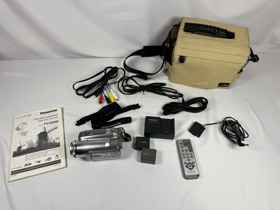 Panasonic PV-GS300 Mini DV Camcorder w/ Accessories And Jeep Carry Case Tested - Image 1 of 4
