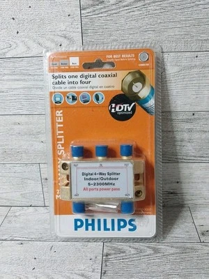 PHILIPS 2300 MHz Digital 4-Way Splitter Indoor / Outdoor SDW5012OGN/17 New - Image 1 of 3