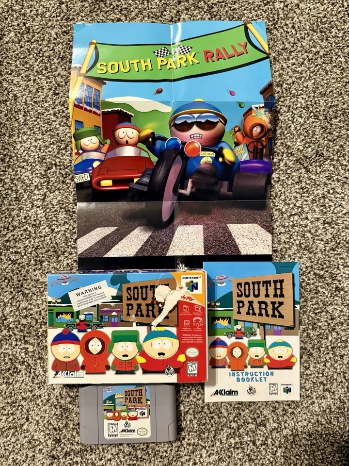 South Park (Nintendo 64, 1998) N64 Juego CIB con Caja, Manual y Póster Foto 1 de 1
