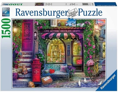 NEW Ravensburger 1500 Pieces Jigsaw Puzzle 14+ Ages Love Letters Chocolate Shop - Image 1 of 2