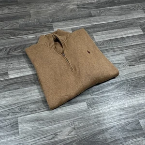 POLO RALPH LAUREN 1/4 Zip Mock Neck Brown Pullover Sweater Men's Size XXL - Picture 1 of 8
