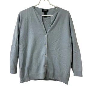 Lauren Ralph Lauren Vtg Womens Sz XL Baby Blue 100% Cashmere Shirt & Sweater Set - Picture 1 of 9