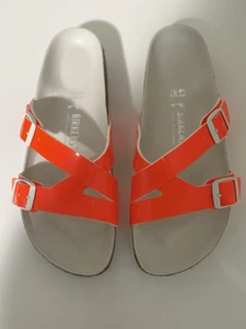 NUEVO BIRKENSTOCK YAO Balance Birko Flor Sandalia Cuero NARANJA NEÓN L10 M8 (41) - Imagen 1 de 9
