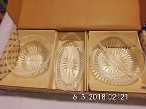 Rare Princess House Etched Heavy Crystal Serving Bowls: 3 pieces - Picture 1 of 7