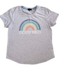 Modern Canvas-Women's "Good Vibes" Rainbow Tshirt-Retro-Large