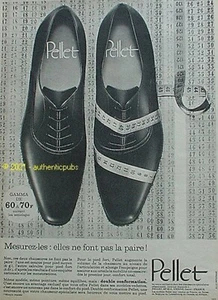PUBLICITE PELLET CHAUSSURE MODELE VEDETTE CONFORT DU PIED DE 1966 AD PUB VINTAGE - Picture 1 of 1