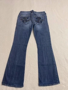 Silver Jeans Womens Bootcut Ripped Size 28/31 Tuesday Distressed Blue Denim#2193 - Picture 1 of 12