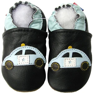 carozoo negro policía coche exterior suela de goma zapatos hasta 4 años - Imagen 1 de 2