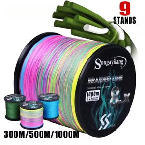 300M 500M 1000M 6 Colors Strong Strands Braided Fishing Line Multifilament New - Picture 1 of 15