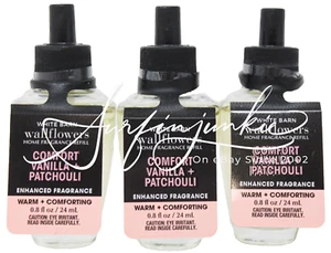 Bath & Body Works Comfort Vanilla Patchouli Enhanced Wallflower Plug In Bulb 3pc - Picture 1 of 1