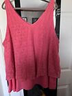 Lane Bryant Scoop Neck Lace Overlay Tank Top Coral Size 26