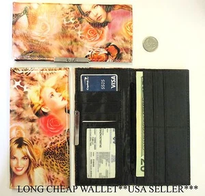 LOT OF 1,3,12--"WOMEN & TIGER" DESIGN 3.5" X 7" SIZE WOMEN LONG VYNIL WALLET - Picture 1 of 1