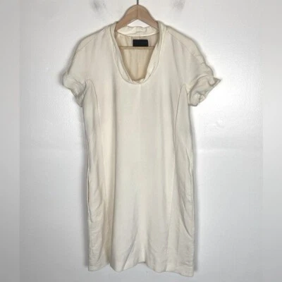 Derek Lam Midi Dress Size 10 Color cream Side Pockets Short Sleeves Silk Lining - Image 1 of 4